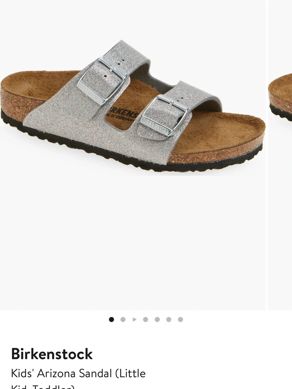 Birkenstock Kids Arizona Sandal in Silver Glitter Sparkle